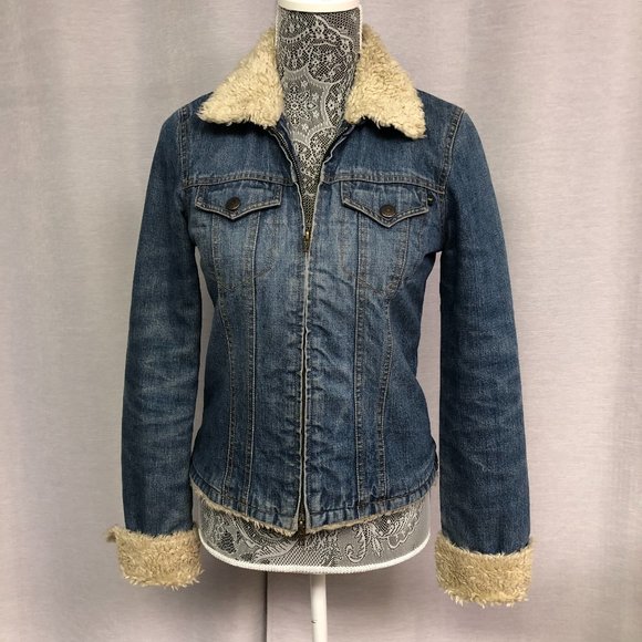 Abercrombie & Fitch Denim Jacket w/ Sherpa Size S